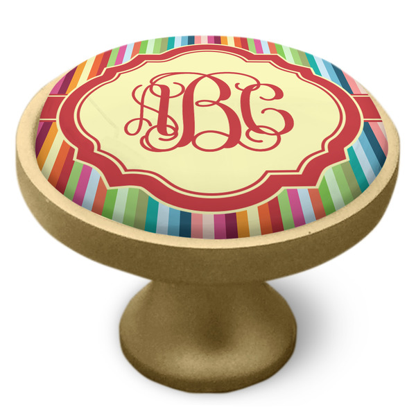 Retro Vertical Stripes Cabinet Knob - Gold - Side