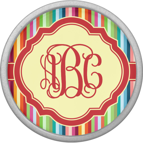 Retro Vertical Stripes Cabinet Knob - Nickel - Front