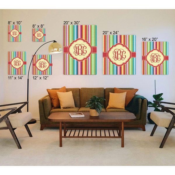 Retro Vertical Stripes Canvas Prints - Multiple Sizes
