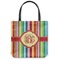 Retro Vertical Stripes Canvas Tote Bag - Small - 13"x13" (Personalized)
