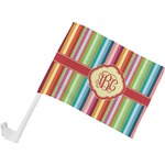 Retro Vertical Stripes Car Flag - Small w/ Monogram