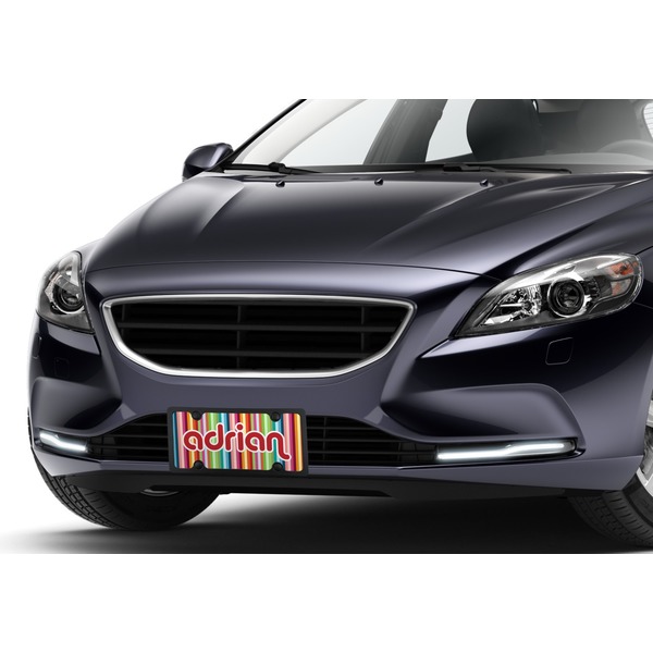 Retro Vertical Stripes Car License Plate Lifestyle