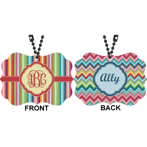 Retro Vertical Stripes Car Ornament (Approval)