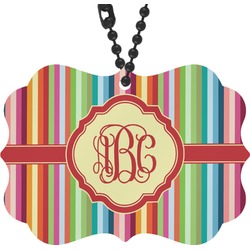 Retro Vertical Stripes Rear View Mirror Decor (Personalized)