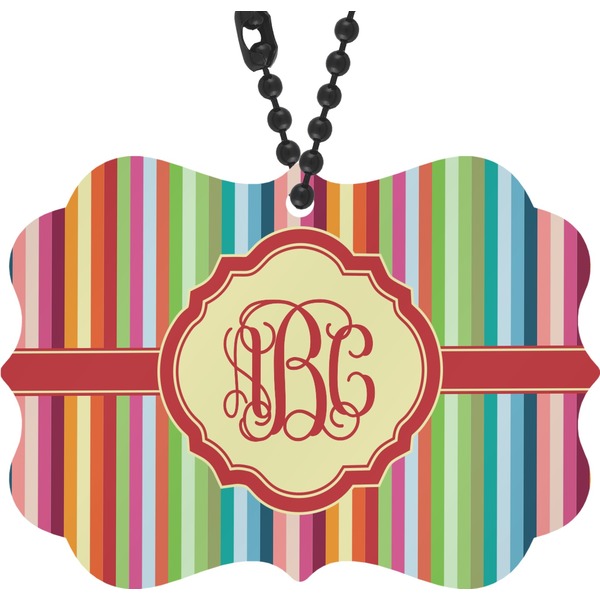 Custom Retro Vertical Stripes Rear View Mirror Decor (Personalized)