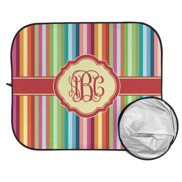 Retro Vertical Stripes Car Sun Shades - FOLDED & UNFOLDED