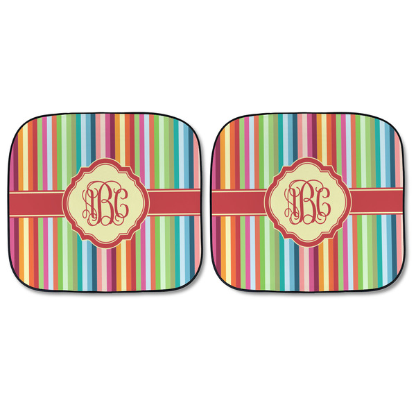 Retro Vertical Stripes Car Sun Shades - FRONT