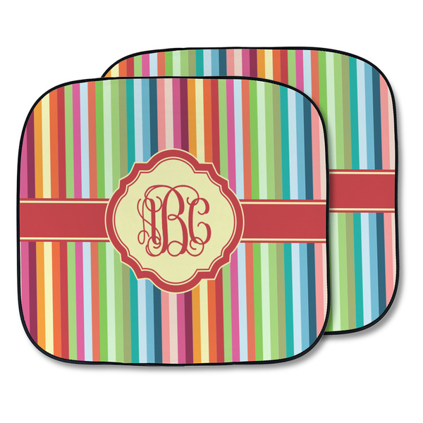Custom Retro Vertical Stripes Car Sun Shade - Two Piece (Personalized)