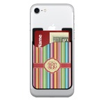 Retro Vertical Stripes 2-in-1 Cell Phone Credit Card Holder & Screen Cleaner (Personalized)
