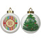 Retro Vertical Stripes Ceramic Christmas Ornament - X-Mas Tree (APPROVAL)