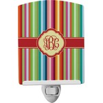 Retro Vertical Stripes Ceramic Night Light (Personalized)