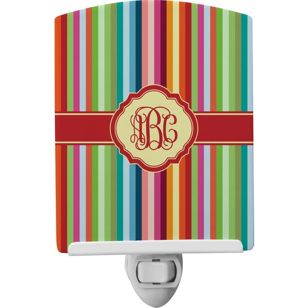 Custom Retro Vertical Stripes Ceramic Night Light (Personalized)