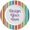 Retro Vertical Stripes Ceramic Dinner Plates (Set of 4) (Personalized)