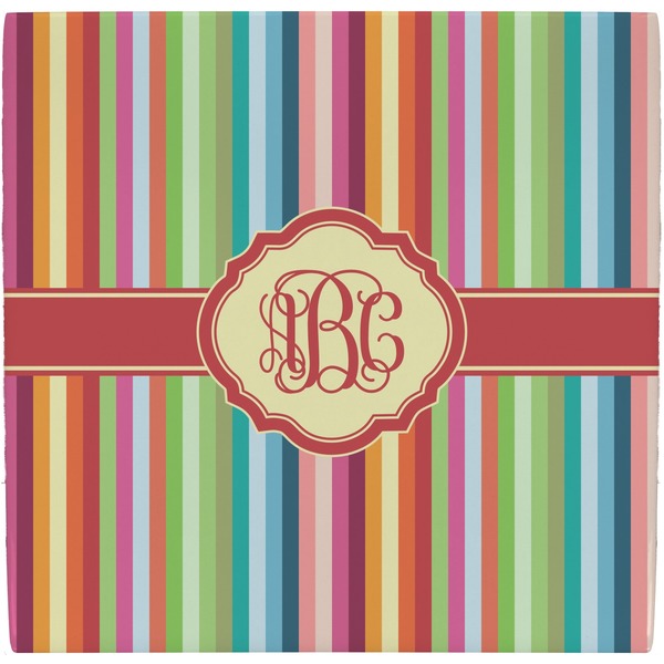 Custom Retro Vertical Stripes Ceramic Tile Hot Pad (Personalized)