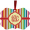Retro Vertical Stripes Christmas Ornament (Front View)