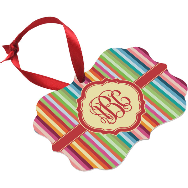 Retro Vertical Stripes Christmas Ornament
