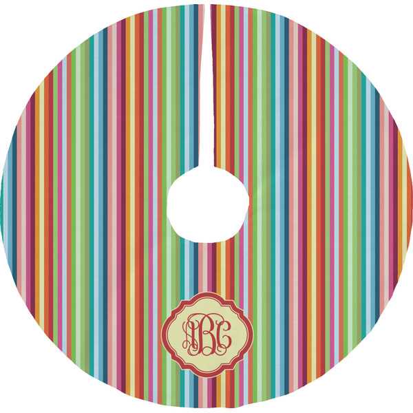 Custom Retro Vertical Stripes Tree Skirt (Personalized)