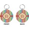 Retro Vertical Stripes Circle Keychain (Front + Back)