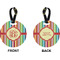 Retro Vertical Stripes Circle Luggage Tag (Front + Back)