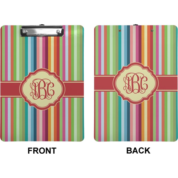Retro Vertical Stripes Clipboard (Letter) (Front + Back)
