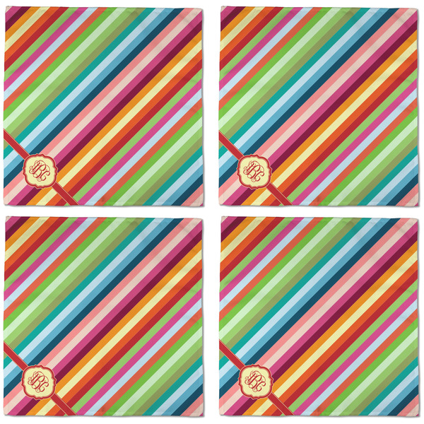 Retro Vertical Stripes Cloth Napkins - Personalized Dinner (APPROVAL) Set of 4