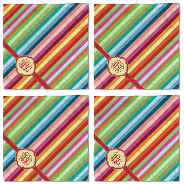 Retro Vertical Stripes Cloth Napkins - Personalized Lunch (APPROVAL) Set of 4
