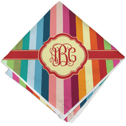 Retro Vertical Stripes Cloth Cocktail Napkin - Single w/ Monogram