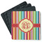 Retro Vertical Stripes Square Rubber Backed Coasters - Set of 4 (Personalized)