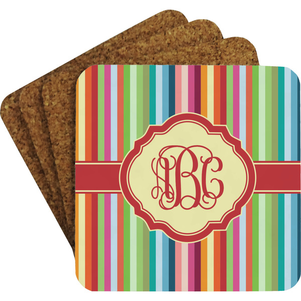 Retro Vertical Stripes Coaster Set (Personalized)