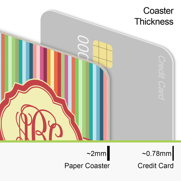 Retro Vertical Stripes Coaster Thickness