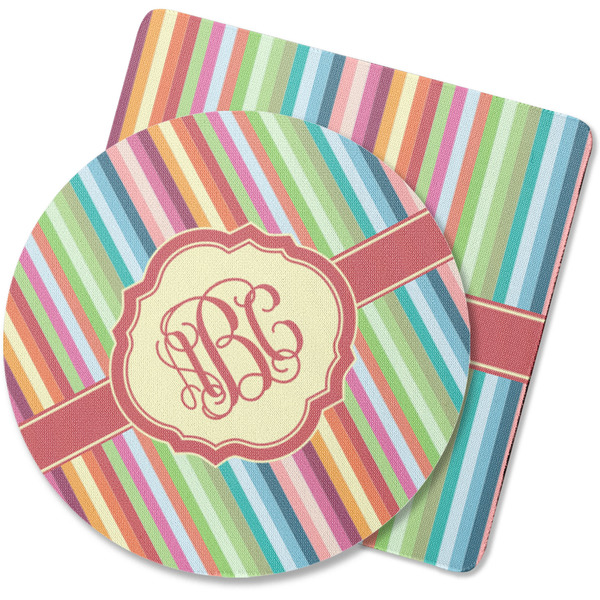 Custom Retro Vertical Stripes Rubber Backed Coaster (Personalized)