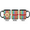 Retro Vertical Stripes Coffee Mug - 11 oz - Black APPROVAL