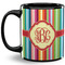 Retro Vertical Stripes Coffee Mug - 11 oz - Full- Black
