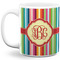 Retro Vertical Stripes Coffee Mug - 11 oz - Full- White
