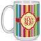 Retro Vertical Stripes 15 Oz Coffee Mug - White (Personalized)