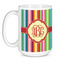 Retro Vertical Stripes Coffee Mug - 15 oz - White