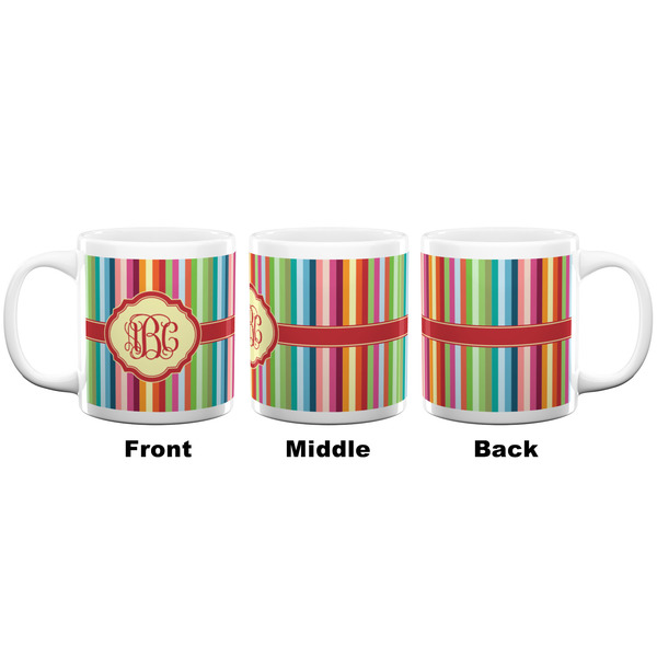 Retro Vertical Stripes Coffee Mug - 20 oz - White APPROVAL