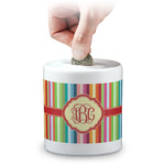 Retro Vertical Stripes Coin Bank (Personalized)