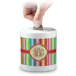 Retro Vertical Stripes Coin Bank (Personalized)