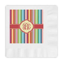 Retro Vertical Stripes Embossed Decorative Napkins (Personalized)