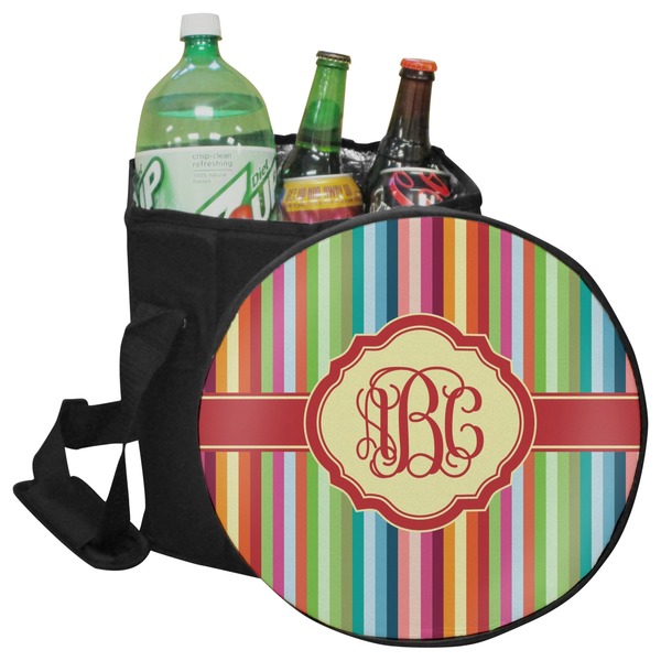 Custom Retro Vertical Stripes Collapsible Cooler & Seat (Personalized)