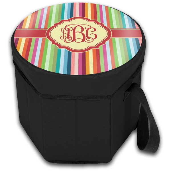 Retro Vertical Stripes Collapsible Personalized Cooler & Seat (Closed)
