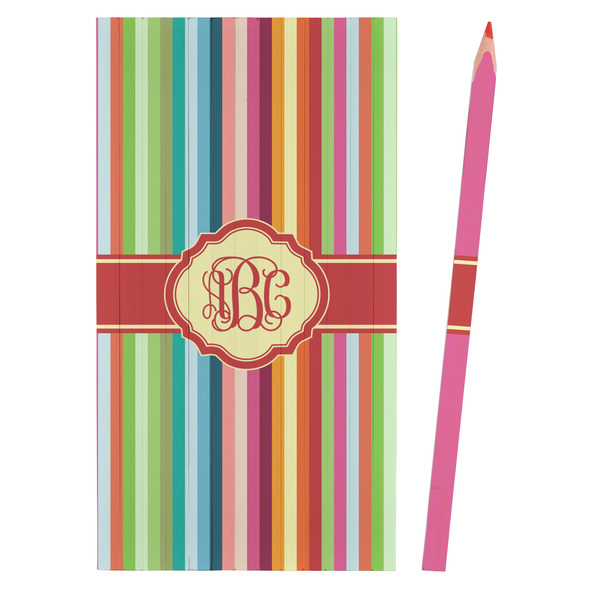 Retro Vertical Stripes Colored Pencils - Front View
