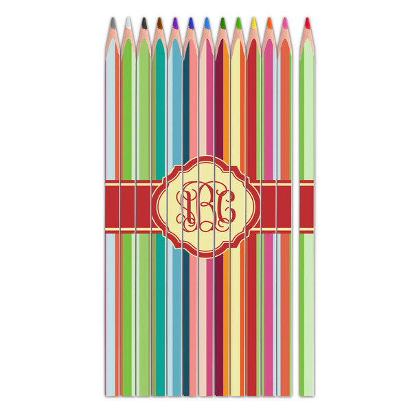 Custom Retro Vertical Stripes Colored Pencils (Personalized)