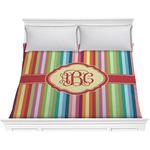 Retro Vertical Stripes Comforter - King (Personalized)