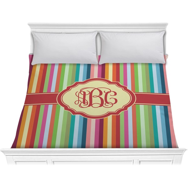 Custom Retro Vertical Stripes Comforter - King (Personalized)