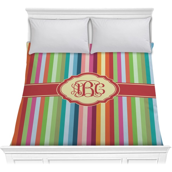 Custom Retro Vertical Stripes Comforter - Full / Queen (Personalized)