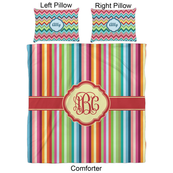 Retro Vertical Stripes Comforter Set - Queen - Approval