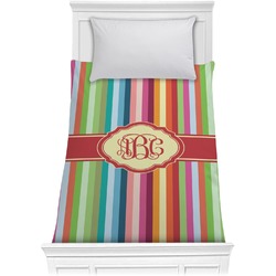 Retro Vertical Stripes Comforter - Twin (Personalized)