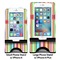 Retro Vertical Stripes Compare Phone Stand Sizes - with iPhones